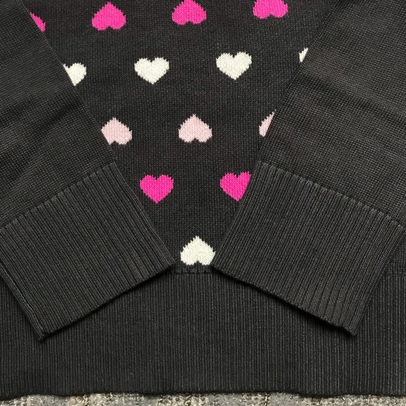 Gap Toddler Girl Gray and Pink Heart Pattern Crew Neck Sweater Size 3T NWT - Picture 6 of 9